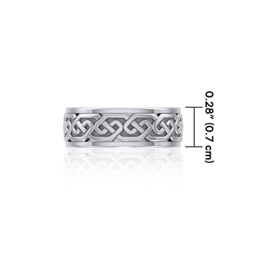 A showcase of Celtic beauty ~ Sterling Silver Celtic Knotwork Spinner Ring TRI771 - Jewelry